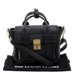 مملوكة مسبقًا حقيبة 3.1 فيليب ليم ميني باشلي جلد أسود