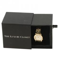 Pre Owned Aigner Ravenna Mother of Pearl Gold Diamond Studded Women's Wristwatch 30mm