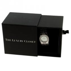 Pre Owned Aigner Mother of Pearl Diamond Stainless Steel La Spezia Women's Wristwatch 28 mm