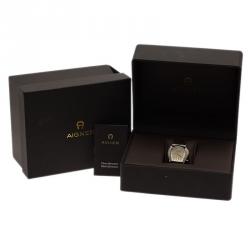 مملوكة مسبقًا ساعة أيغنر كريمون كواردز ألماس ستانلس ستيل جلد بني للنساء 44مم