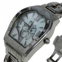 Pre Owned Aigner White Stainless Steel Verona Women's Wristwatch 33MM