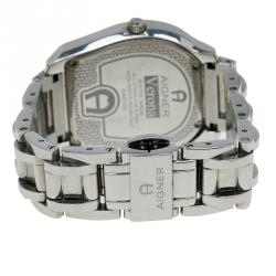 Pre Owned Aigner White Stainless Steel Verona Women's Wristwatch 33MM