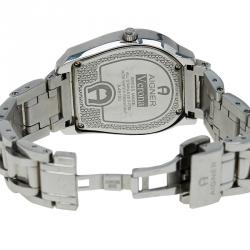 Pre Owned Aigner White Stainless Steel Verona Women's Wristwatch 33MM