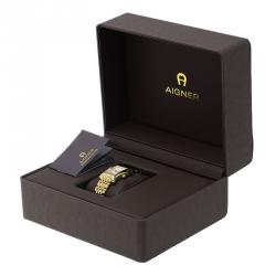 مملوكة مسبقًا Aigner Urbino Yellow Gold Tone Stainless Steel Women's Wristwatch 26MM