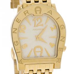 مملوكة مسبقًا Aigner Gold Stainless Steel Ravenna Nuovo Women's Wristwatch 30MM