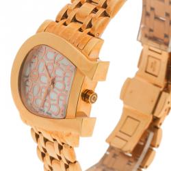 Pre Owned Aigner Rose Gold Tone Stainless Steel Genua Due Women's Wristwatch 34MM
