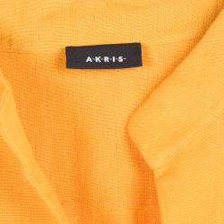 Akris Orange Mandarin Collar High Low Linen Tunic L
