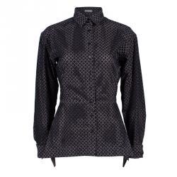Pre Owned Azzedine Alaia Black Peplum Shirt M