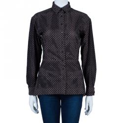 Pre Owned Azzedine Alaia Black Peplum Shirt M