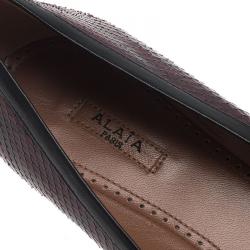 Alaia Purple Python Bow Ballet Flats Size 40