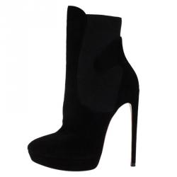 Black Suede Platform Ankle Boots Size 38 Alaia | TLC