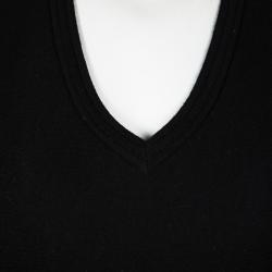 Pre Owned Alaia Black Knit Accordion Pleat Detail Fit and Flare Sleeveless Dress M