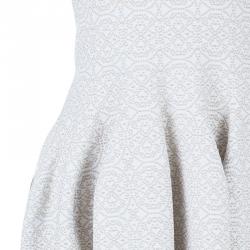 Pre Owned Azzedine Alaia Off-White Print Flare Dress M