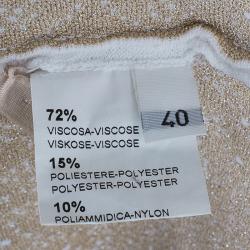 Pre Owned Azzedine Alaia Off-White Print Flare Dress M