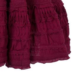 Pre Owned Azzedine Alaia Red Knit Skater Dress M