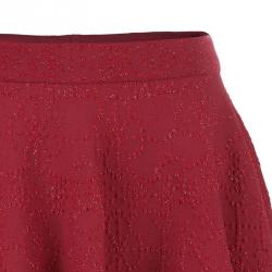 Azzedine Alaia Red Textured Skater Skirt M