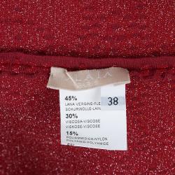 Azzedine Alaia Red Textured Skater Skirt M