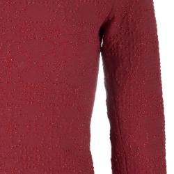 Pre Owned Azzedine Alaia Red Textured Peplum Top M