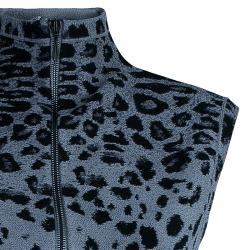 Alaia Grey Leopard Print Sleeveless Jacket S