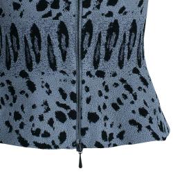 Alaia Grey Leopard Print Sleeveless Jacket S