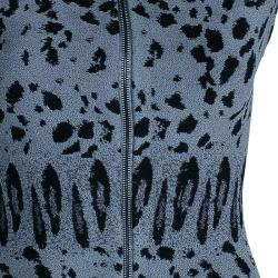 Alaia Grey Leopard Print Sleeveless Jacket S