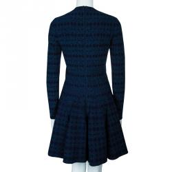 Pre Owned Alaia Navy Fit and Flare Dress M