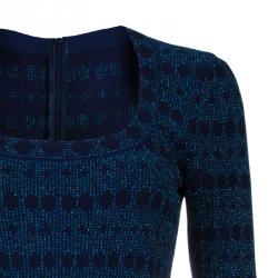 Pre Owned Alaia Navy Fit and Flare Dress M