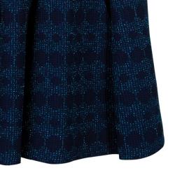 Pre Owned Alaia Navy Fit and Flare Dress M