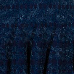 Pre Owned Alaia Navy Fit and Flare Dress M