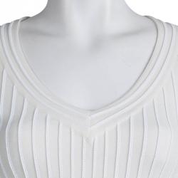 مملوكة مسبقًا Alaia Cream Knit Textured Surface Detail Long Sleeve Dress M