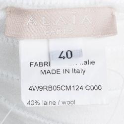 مملوكة مسبقًا Alaia Cream Knit Textured Surface Detail Long Sleeve Dress M