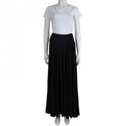 Alaia Black Flare Maxi Skirt M