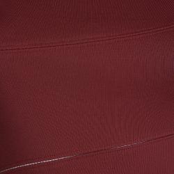 Pre Owned Alaia Burgundy Knit Sleeveless Paneled Maxi Dress  S