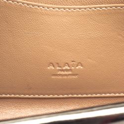 Pre Owned Alaia Metallic Grey Laser Cut Patent Leather Clutch