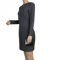 Pre Owned Alaia Black/Green Laser Cut Leather Mini Double Envelope Clutch