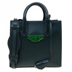 Balenciaga Dark Green Leather Mini All Afternoon Tote