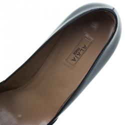 Pre Owned Azzedina Alaia Black Patent Almond Toe Pumps Size 37