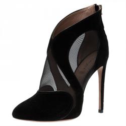 Azzedine Alaia Black Suede and Mesh Ankle Size 38 | TLC