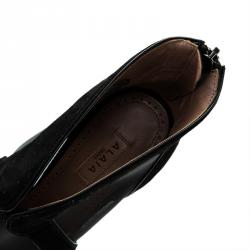 Pre Owned Azzedine Alaia Black Suede and Mesh Ankle Boots Size 38