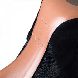 Pre Owned Azzedine Alaia Black Suede and Mesh Ankle Boots Size 38