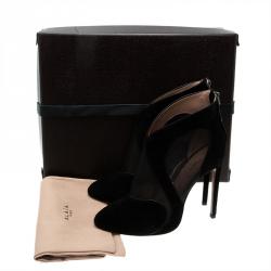 Pre Owned Azzedine Alaia Black Suede and Mesh Ankle Boots Size 38