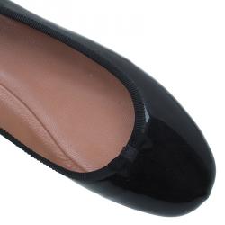 Pre Owned Azzedine Alaia Black Patent Ballet Flats Size 40