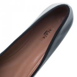 Pre Owned Azzedine Alaia Black Patent Ballet Flats Size 40