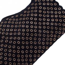 Pre Owned Alaia Black Suede Eyelet Ankle Boots Size 38.5