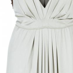 Pre Owned Alberta Ferretti Beige Embellished Maxi Dress M