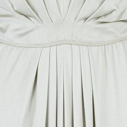 Pre Owned Alberta Ferretti Beige Embellished Maxi Dress M