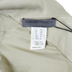 Pre Owned Alberta Ferretti Beige Embellished Maxi Dress M