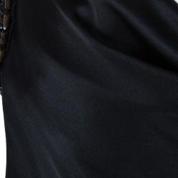 Pre Owned Alberta Ferretti Black Embellished Evening Gown L