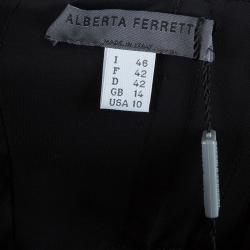 Pre Owned Alberta Ferretti Black Embellished Evening Gown L