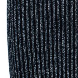 Alberta Ferretti Black Metallic Ribbed Skirt S